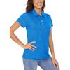 imageTACVASEN Polo Shirts for Women Short Sleeve Golf Shirts 4Button Quick Dry Workout Tops Collared for Work Running TennisSea Blue