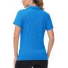 imageTACVASEN Polo Shirts for Women Short Sleeve Golf Shirts 4Button Quick Dry Workout Tops Collared for Work Running TennisSea Blue