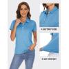 imageTACVASEN Polo Shirts for Women Short Sleeve Golf Shirts 4Button Quick Dry Workout Tops Collared for Work Running TennisSky Blue