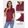 imageTACVASEN Polo Shirts for Women Short Sleeve Golf Shirts 4Button Quick Dry Workout Tops Collared for Work Running TennisWine Red