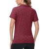 imageTACVASEN Polo Shirts for Women Short Sleeve Golf Shirts 4Button Quick Dry Workout Tops Collared for Work Running TennisWine Red