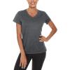 imageTACVASEN Womens Short Sleeve Running Shirts Lightweight Quick Dry TShirts Outdoor Hiking TopsDark Gray