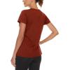 imageTACVASEN Womens Short Sleeve Running Shirts Lightweight Quick Dry TShirts Outdoor Hiking TopsDark Orange