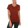 imageTACVASEN Womens Short Sleeve Running Shirts Lightweight Quick Dry TShirts Outdoor Hiking TopsDark Orange