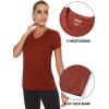 imageTACVASEN Womens Short Sleeve Running Shirts Lightweight Quick Dry TShirts Outdoor Hiking TopsDark Orange