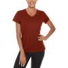 imageTACVASEN Womens Short Sleeve Running Shirts Lightweight Quick Dry TShirts Outdoor Hiking TopsDark Orange