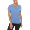 imageTACVASEN Womens Short Sleeve Running Shirts Lightweight Quick Dry TShirts Outdoor Hiking TopsLight Blue