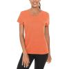 imageTACVASEN Womens Short Sleeve Running Shirts Lightweight Quick Dry TShirts Outdoor Hiking TopsOrange