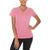 imageTACVASEN Womens Short Sleeve Running Shirts Lightweight Quick Dry TShirts Outdoor Hiking TopsPink