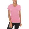 imageTACVASEN Womens Short Sleeve Running Shirts Lightweight Quick Dry TShirts Outdoor Hiking TopsPink