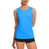 imageTACVASEN Womens UPF 80 Workout Tank Top Sleeveless Quick Dry Sun Protection Hiking Athletic Gym Yoga Running ShirtsAzure