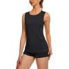 imageTACVASEN Womens UPF 80 Workout Tank Top Sleeveless Quick Dry Sun Protection Hiking Athletic Gym Yoga Running ShirtsBlack