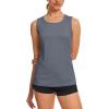 imageTACVASEN Womens UPF 80 Workout Tank Top Sleeveless Quick Dry Sun Protection Hiking Athletic Gym Yoga Running ShirtsDark Grey