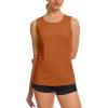 imageTACVASEN Womens UPF 80 Workout Tank Top Sleeveless Quick Dry Sun Protection Hiking Athletic Gym Yoga Running ShirtsDark Orange