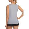 imageTACVASEN Womens UPF 80 Workout Tank Top Sleeveless Quick Dry Sun Protection Hiking Athletic Gym Yoga Running ShirtsLight Grey