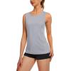 imageTACVASEN Womens UPF 80 Workout Tank Top Sleeveless Quick Dry Sun Protection Hiking Athletic Gym Yoga Running ShirtsLight Grey