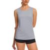 imageTACVASEN Womens UPF 80 Workout Tank Top Sleeveless Quick Dry Sun Protection Hiking Athletic Gym Yoga Running ShirtsLight Grey