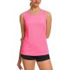 imageTACVASEN Womens UPF 80 Workout Tank Top Sleeveless Quick Dry Sun Protection Hiking Athletic Gym Yoga Running ShirtsRose Red
