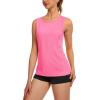 imageTACVASEN Womens UPF 80 Workout Tank Top Sleeveless Quick Dry Sun Protection Hiking Athletic Gym Yoga Running ShirtsRose Red