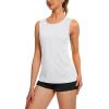 imageTACVASEN Womens UPF 80 Workout Tank Top Sleeveless Quick Dry Sun Protection Hiking Athletic Gym Yoga Running ShirtsWhite