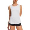 imageTACVASEN Womens UPF 80 Workout Tank Top Sleeveless Quick Dry Sun Protection Hiking Athletic Gym Yoga Running ShirtsWhite