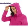 imageTACVASEN Womens Winter Thick Jackets Windproof Snow Ski Snowboard Shell JacketRose Red