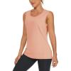 imageTACVASEN Womens UPF 80 Workout Tank Top Sleeveless Quick Dry Sun Protection Hiking Athletic Gym Yoga Running ShirtsApricot