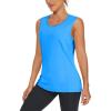 imageTACVASEN Womens UPF 80 Workout Tank Top Sleeveless Quick Dry Sun Protection Hiking Athletic Gym Yoga Running ShirtsAzure