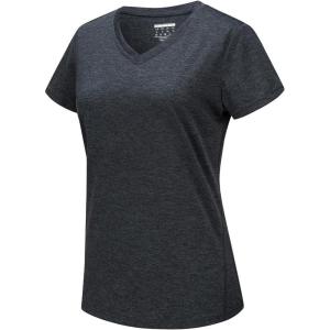 imageTACVASEN Womens Short Sleeve Running Shirts Lightweight Quick Dry TShirts Outdoor Hiking TopsBlack