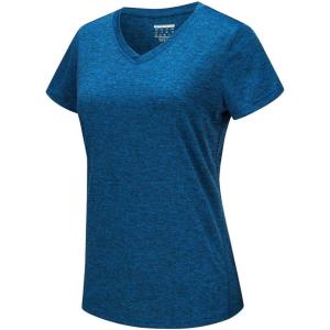 imageTACVASEN Womens Short Sleeve Running Shirts Lightweight Quick Dry TShirts Outdoor Hiking TopsBlue