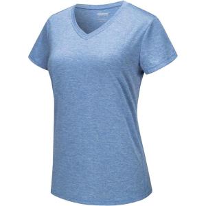 imageTACVASEN Womens Short Sleeve Running Shirts Lightweight Quick Dry TShirts Outdoor Hiking TopsLight Blue