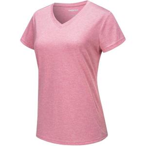 imageTACVASEN Womens Short Sleeve Running Shirts Lightweight Quick Dry TShirts Outdoor Hiking TopsPink