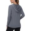 imageTACVASEN Womens Sun Hoodies Lightweight Jacket for Women Zip Up UPF 50 UV Shirt Long SleevesDark Gray