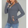 imageTACVASEN Womens Sun Hoodies Lightweight Jacket for Women Zip Up UPF 50 UV Shirt Long SleevesDark Gray
