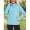imageTACVASEN Womens Sun Hoodies Lightweight Jacket for Women Zip Up UPF 50 UV Shirt Long SleevesLight Blue