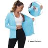 imageTACVASEN Womens Sun Hoodies Lightweight Jacket for Women Zip Up UPF 50 UV Shirt Long SleevesLight Blue