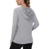 imageTACVASEN Womens Sun Hoodies Lightweight Jacket for Women Zip Up UPF 50 UV Shirt Long SleevesLight Grey
