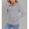imageTACVASEN Womens Sun Hoodies Lightweight Jacket for Women Zip Up UPF 50 UV Shirt Long SleevesLight Grey