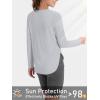 imageTACVASEN Womens Sun Shirts Long Sleeves Quick Dry Lightweight UPF 50 Workout Tops for Summer Outdoor WearBright Gray