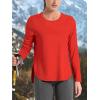 imageTACVASEN Womens Sun Shirts Long Sleeves Quick Dry Lightweight UPF 50 Workout Tops for Summer Outdoor WearTomato Red