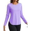 imageTACVASEN Womens Sun Shirts Long Sleeves Quick Dry Lightweight UPF 50 Workout Tops for Summer Outdoor WearLight Purple