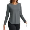imageTACVASEN Womens Sun Shirts Long Sleeves Quick Dry Lightweight UPF 50 Workout Tops for Summer Outdoor WearSea Grey