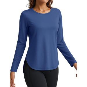 imageTACVASEN Womens Sun Shirts Long Sleeves Quick Dry Lightweight UPF 50 Workout Tops for Summer Outdoor WearBlue Gray
