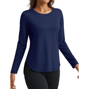 imageTACVASEN Womens Sun Shirts Long Sleeves Quick Dry Lightweight UPF 50 Workout Tops for Summer Outdoor WearNavy