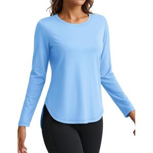 imageTACVASEN Womens Sun Shirts Long Sleeves Quick Dry Lightweight UPF 50 Workout Tops for Summer Outdoor WearSky Blue