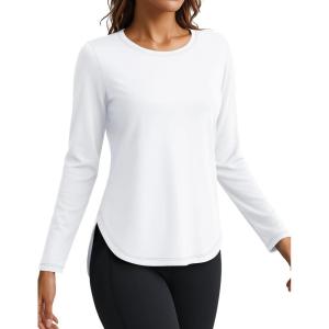 imageTACVASEN Womens Sun Shirts Long Sleeves Quick Dry Lightweight UPF 50 Workout Tops for Summer Outdoor WearWhite
