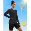 imageTACVASEN Long Sleeve Shirts for Women Workout Top UPF 80 UV Protection Lightweight Rash Guard with Pocket Running ShirtBlack