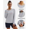 imageTACVASEN Long Sleeve Shirts for Women Workout Top UPF 80 UV Protection Lightweight Rash Guard with Pocket Running ShirtBrightgray