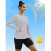 imageTACVASEN Long Sleeve Shirts for Women Workout Top UPF 80 UV Protection Lightweight Rash Guard with Pocket Running ShirtBrightgray