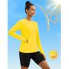 imageTACVASEN Long Sleeve Shirts for Women Workout Top UPF 80 UV Protection Lightweight Rash Guard with Pocket Running ShirtBrightyellow
